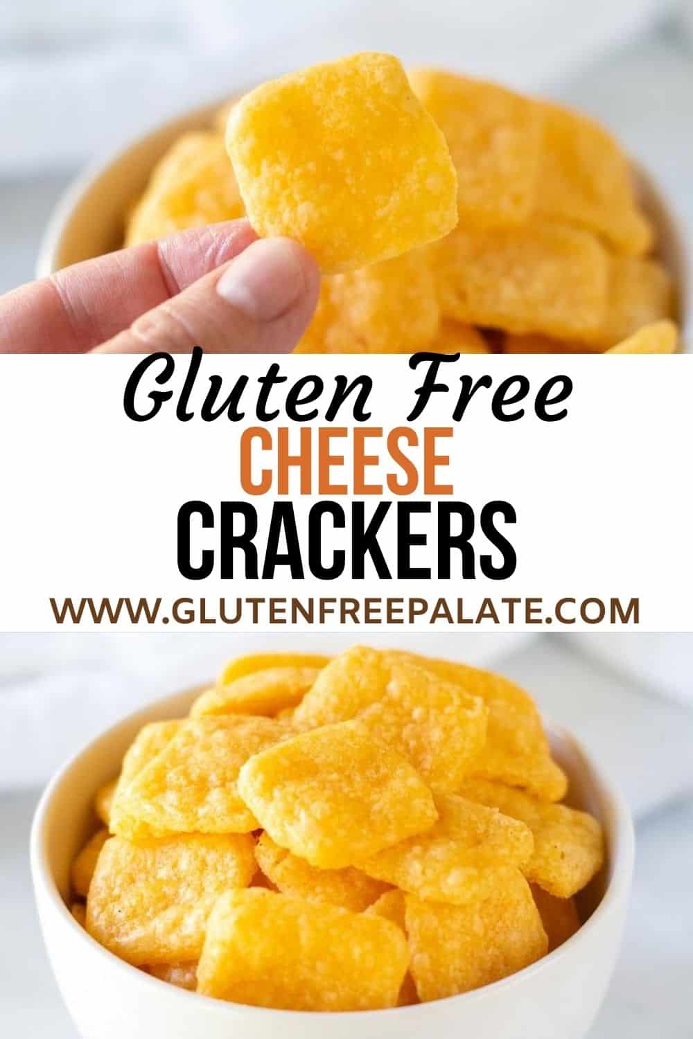 pinterest pin collage for gluten free cheese crackers