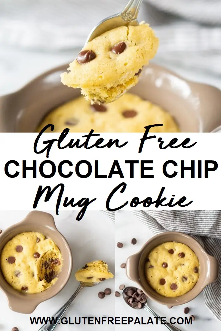 Gluten Free Chocolate Chip Mug Cookie pinterest pin collage