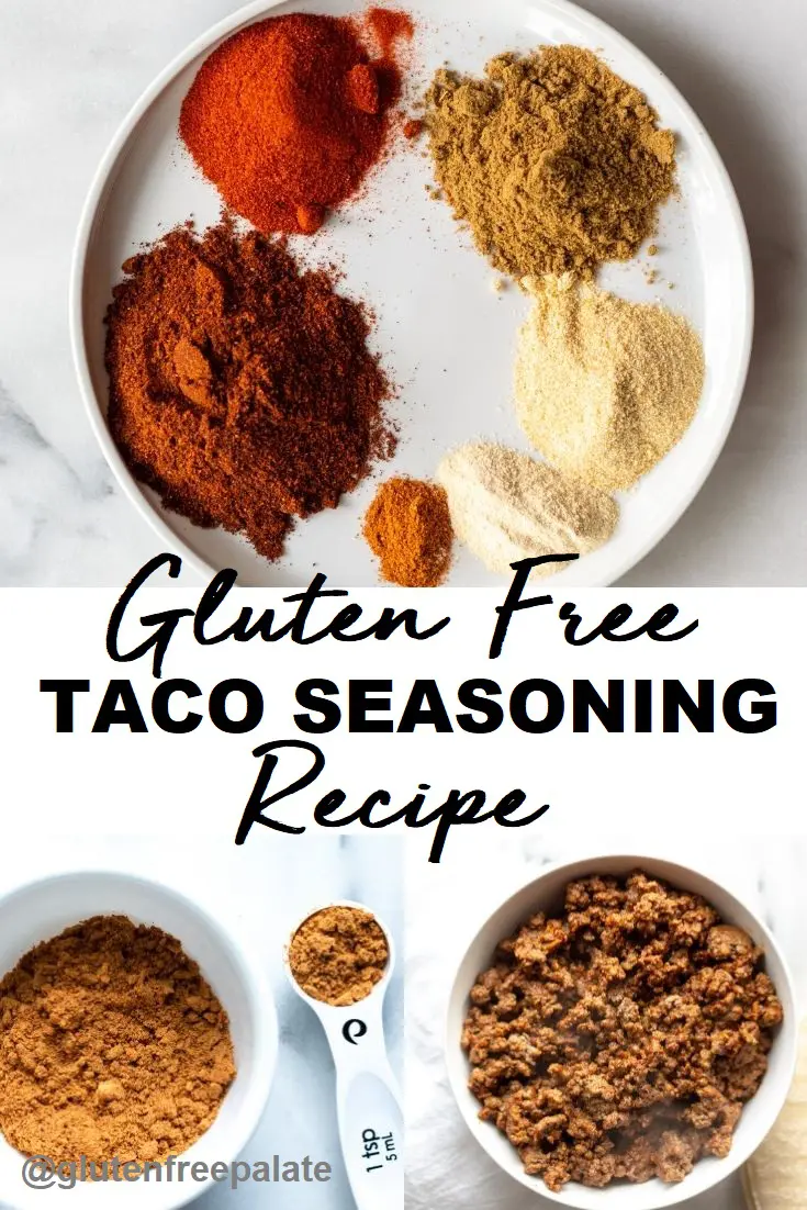 gluten-free taco seasoning pinterest pin with text in the center