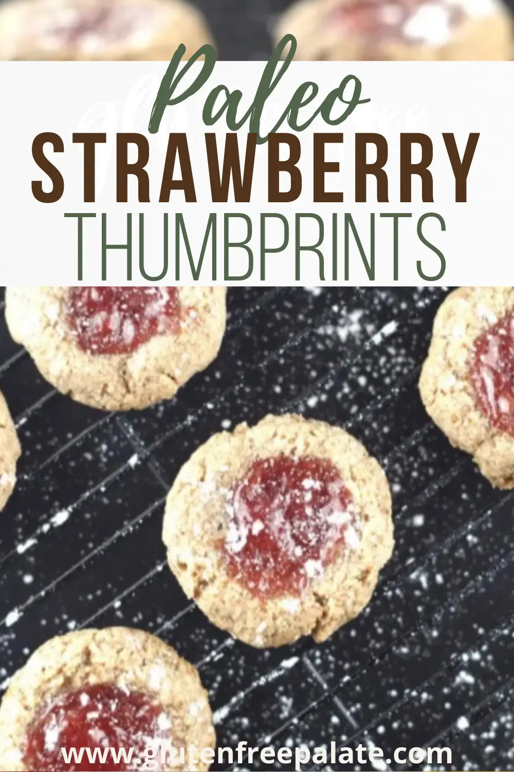 pinterest pin for strawberry thumbprints