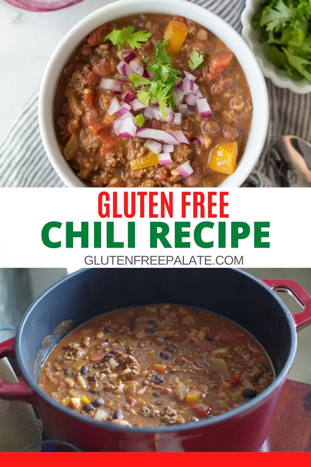 pinterest pin collage for gluten free chili