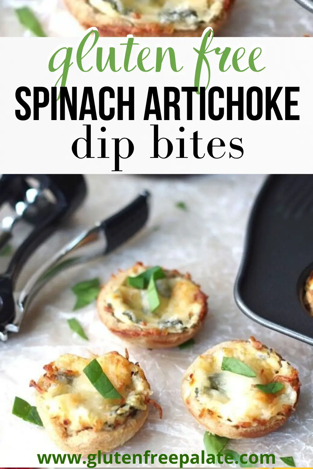pinterest pin for spinach dip bites