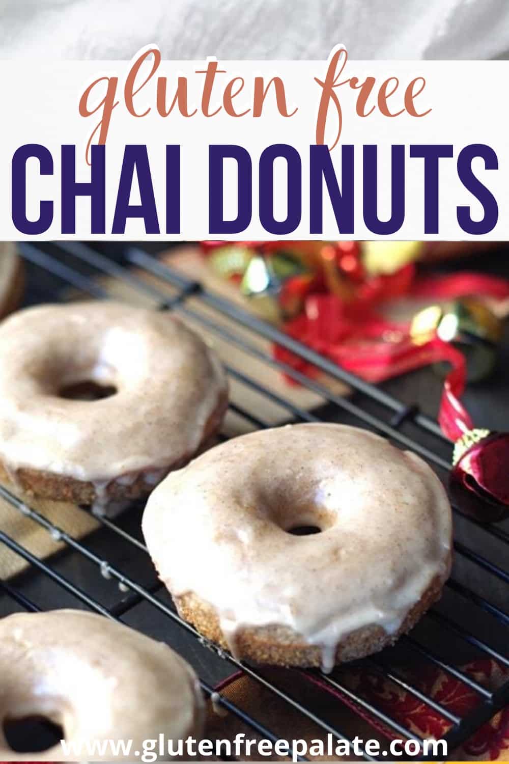 pinterest pin for gluten free chai donuts