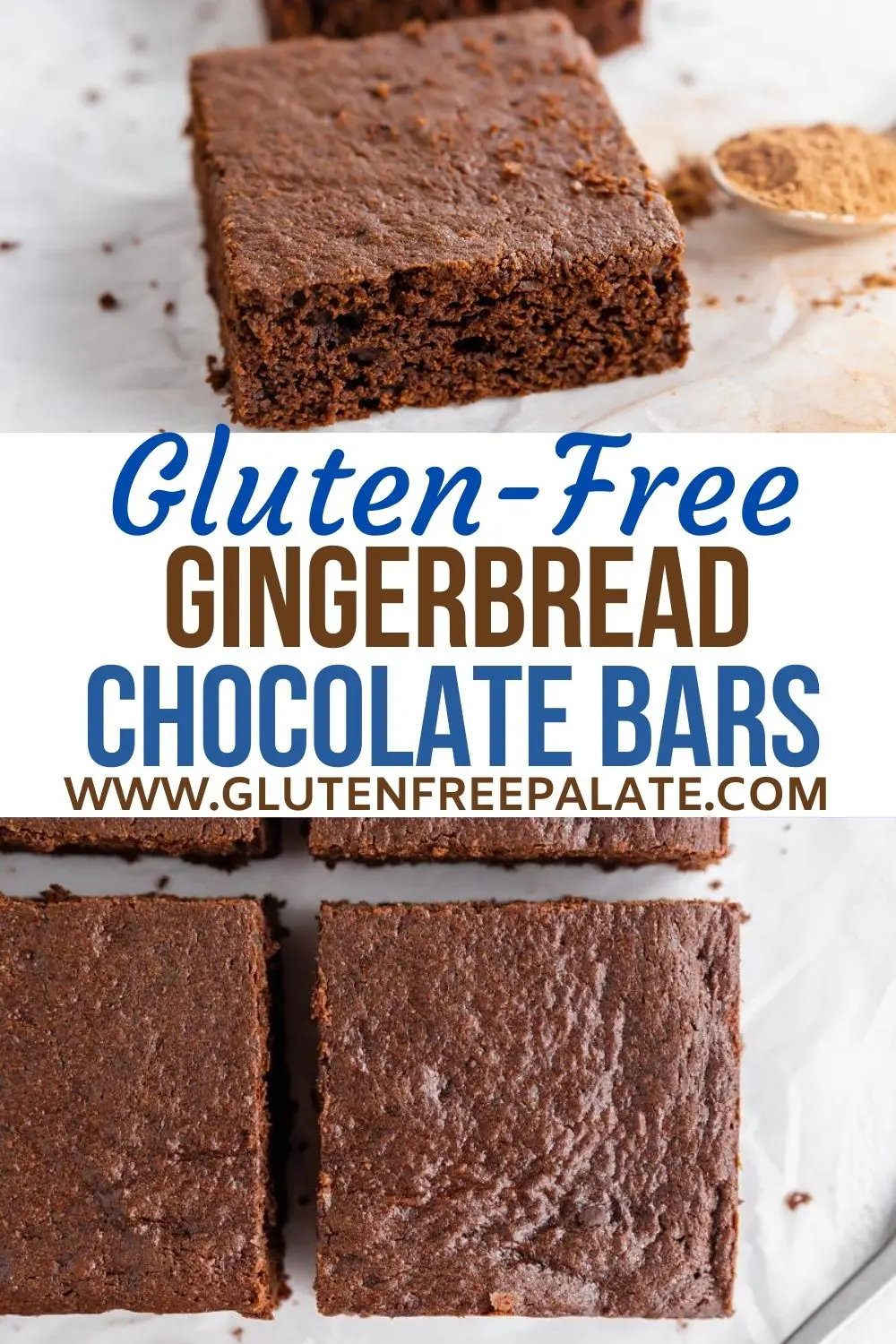 pinterest pin collage for gluten free gingerbread bars