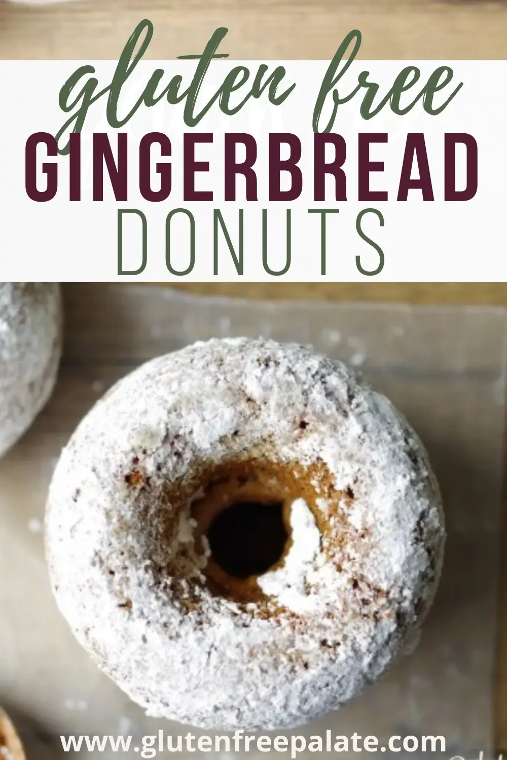 pinterest pin for gluten free gingerbread donuts