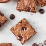top down view of vegan gluten free brownies