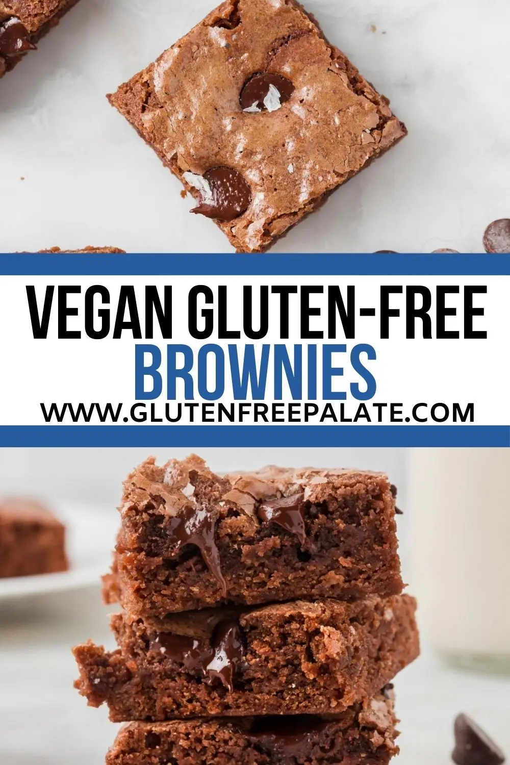 pinterest pin collage for vegan gluten free brownies