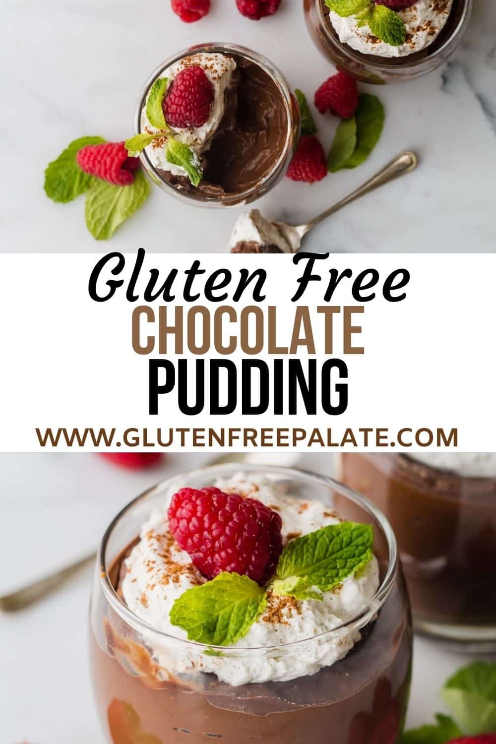 pinterest pin for gluten free chocolate pudding