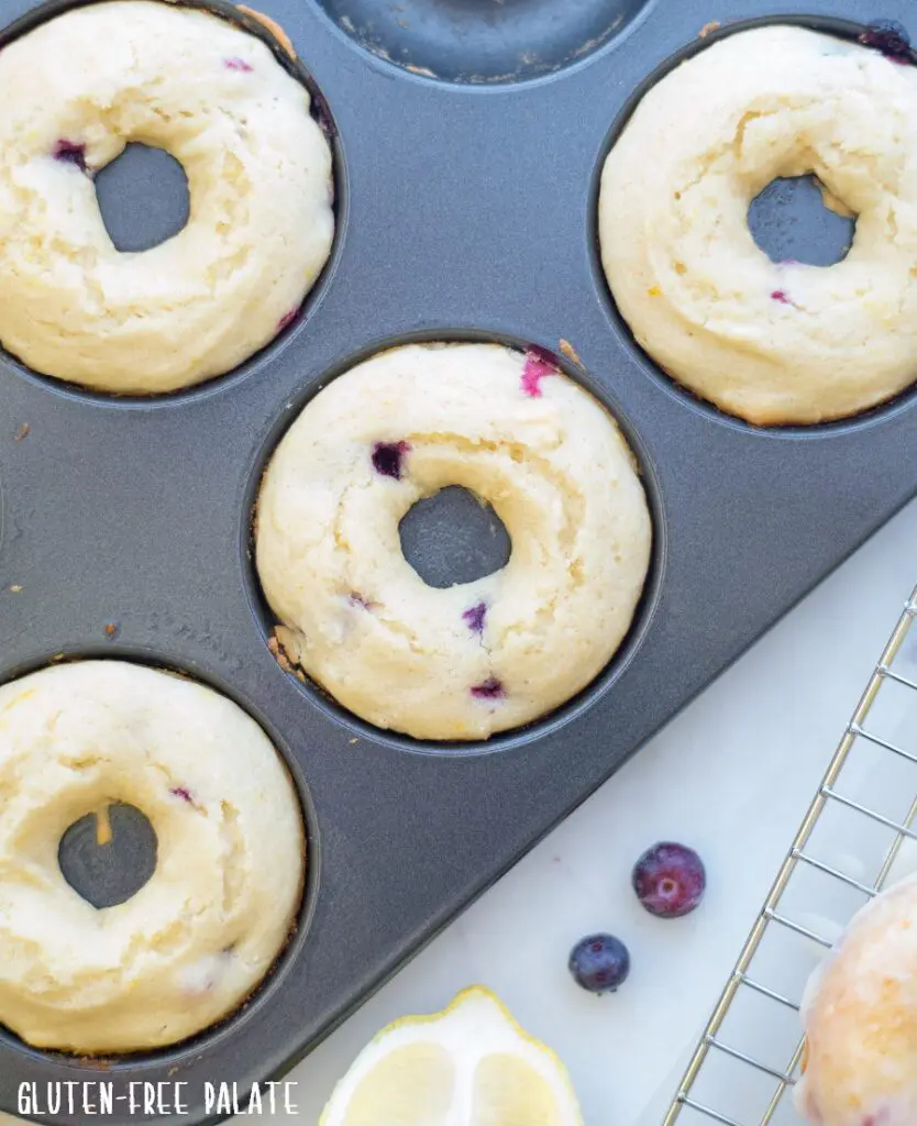 Gluten-Free Blueberry Donuts in a donut pan