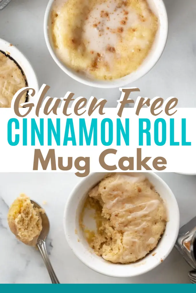 a pinterest pin collage for gluten-free mug cake.