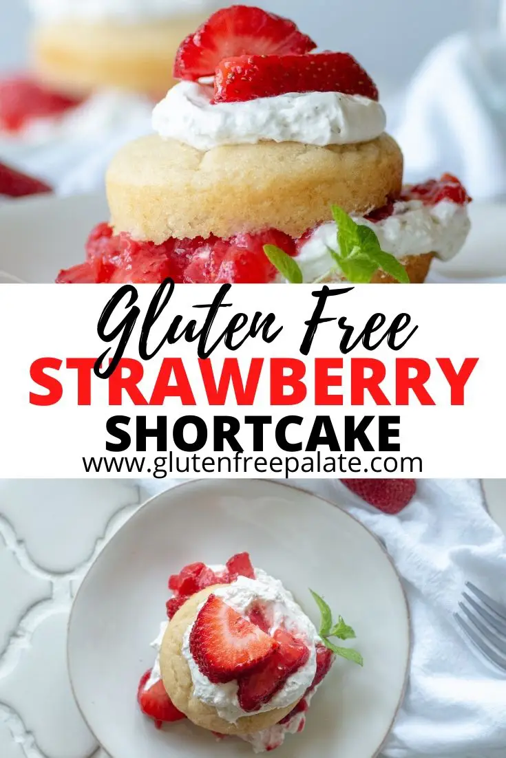 pinterest pin for gluten free strawberry shortcakes