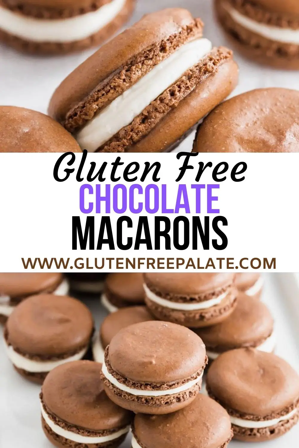 a pinterest pin collage for gluten free macarons