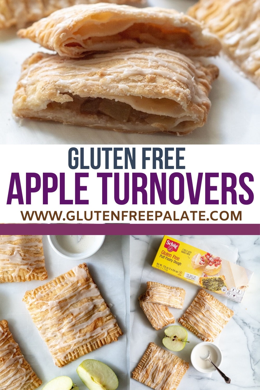 pinterest pin for gluten free apple turnovers