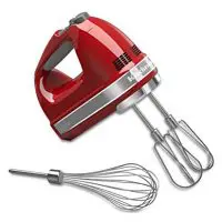 KitchenAid KHM7210ER 7-Speed Digital Hand Mixer with Turbo Beater II Accessories and Pro Whisk - Empire Red