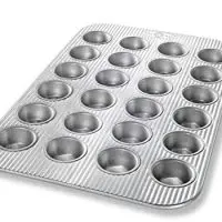 USA Pan Bakeware Mini Cupcake and Muffin Pan, 24 Well, Nonstick & Quick Release Coating, Made in the USA from Aluminized Steel