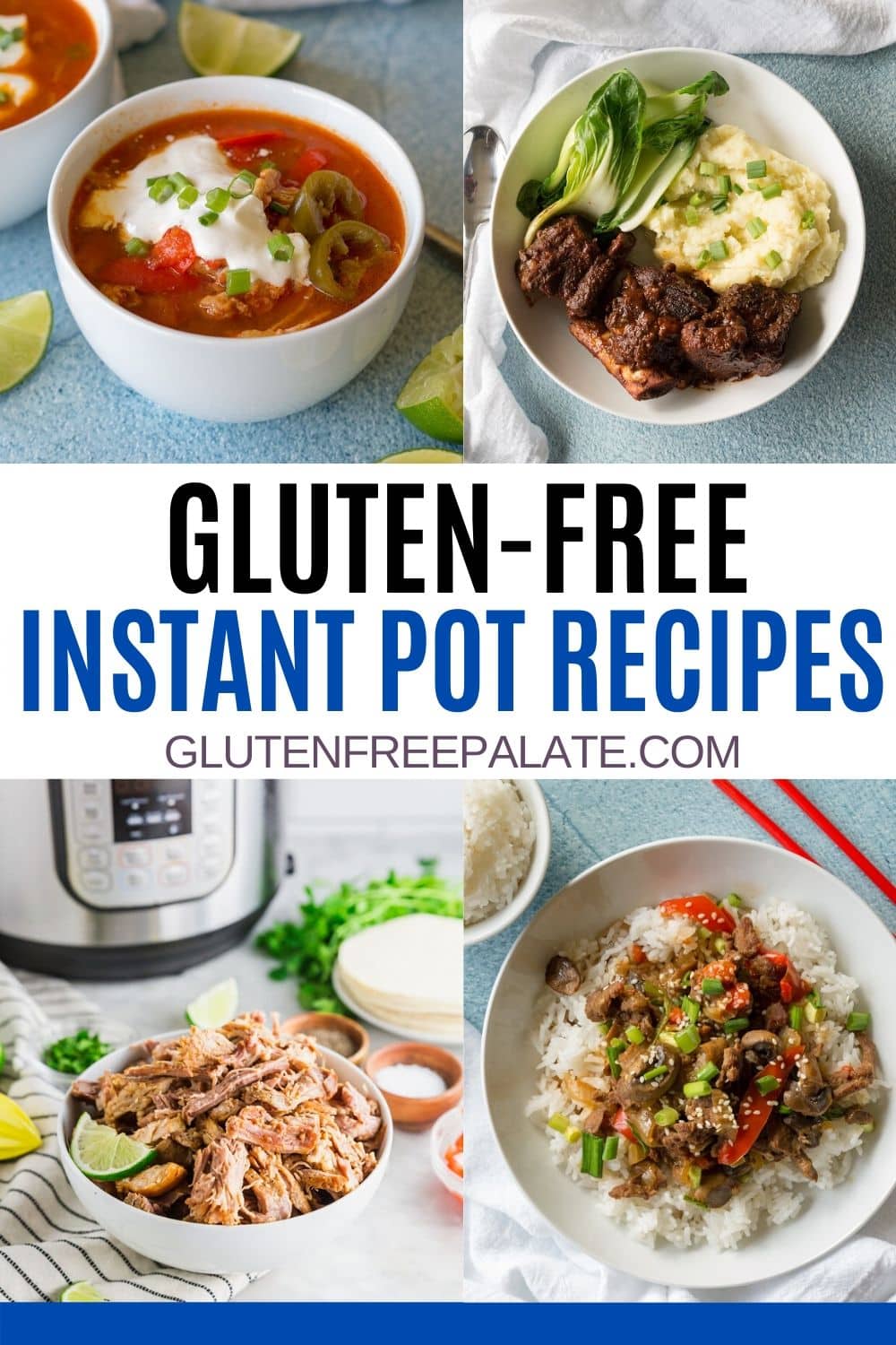Pinterest pin collage for gluten-free instant pot recipes