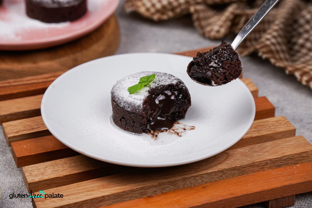 The inside of this lava cake oozes with chocolate. Photo (and recipe) by Gluten-Free Palate.
