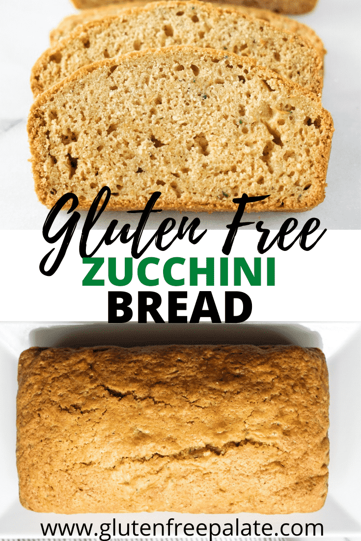 a collage of two photos of gluten-free zucchini bread