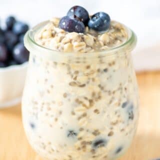 Gluten-free overnight oats in a jar