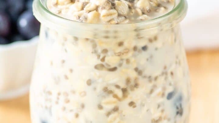 gluten-free overnight oats in a jar