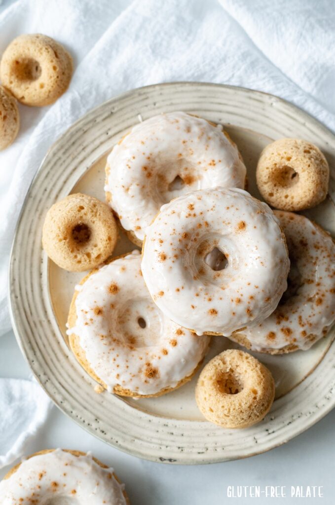 gluten free apple cider donuts on a plate