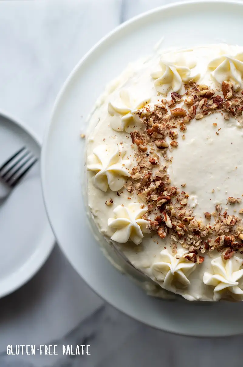 gluten free carrot cake with cream cheese frosting