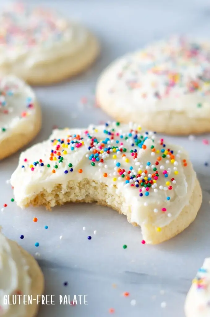 Gluten Free Sugar Cookies with a bite out