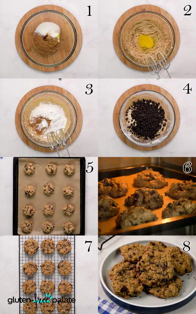 Gluten-Free oatmeal cookies step by step.
