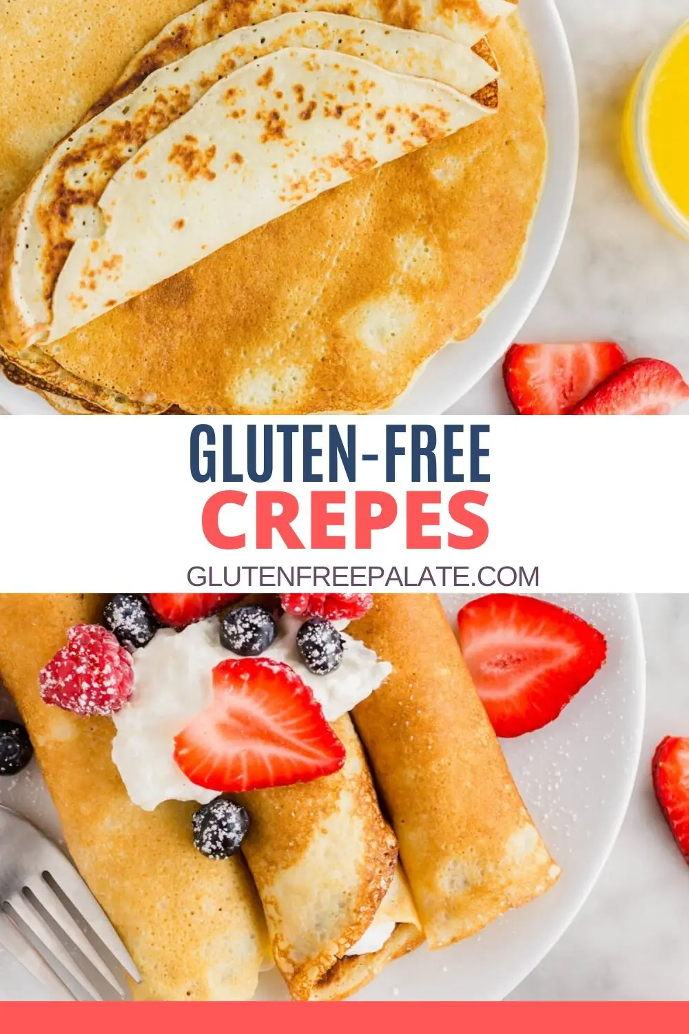 pinterest pin for gluten free crepes