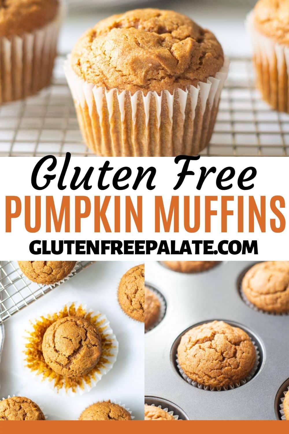 pinterest pin for gluten free pumpkin muffins