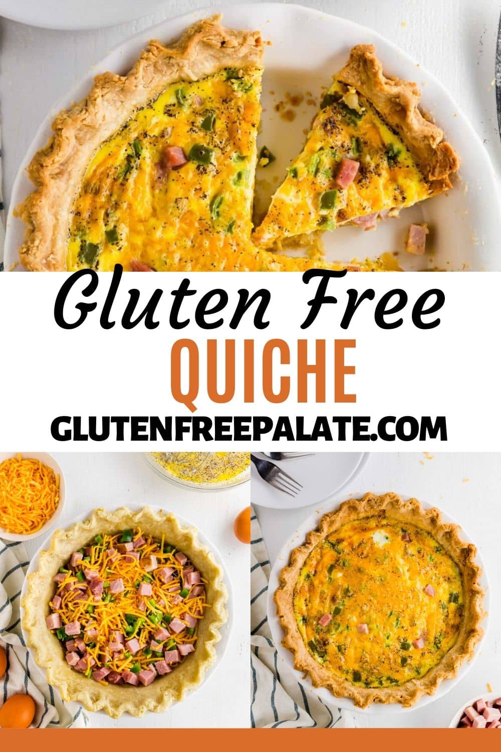 pinterest pin for a gluten free quiche