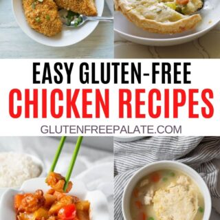 a pinterest pin collage of four photos of chicken recipes