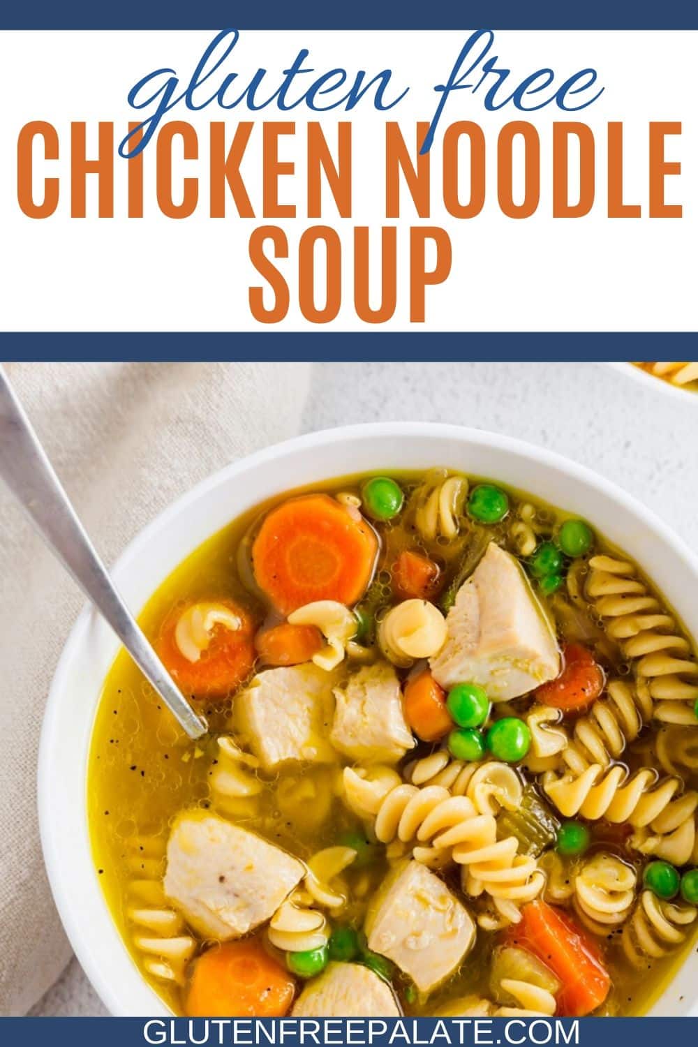 a pinterest pin collage of gluten free chicken noodle soup