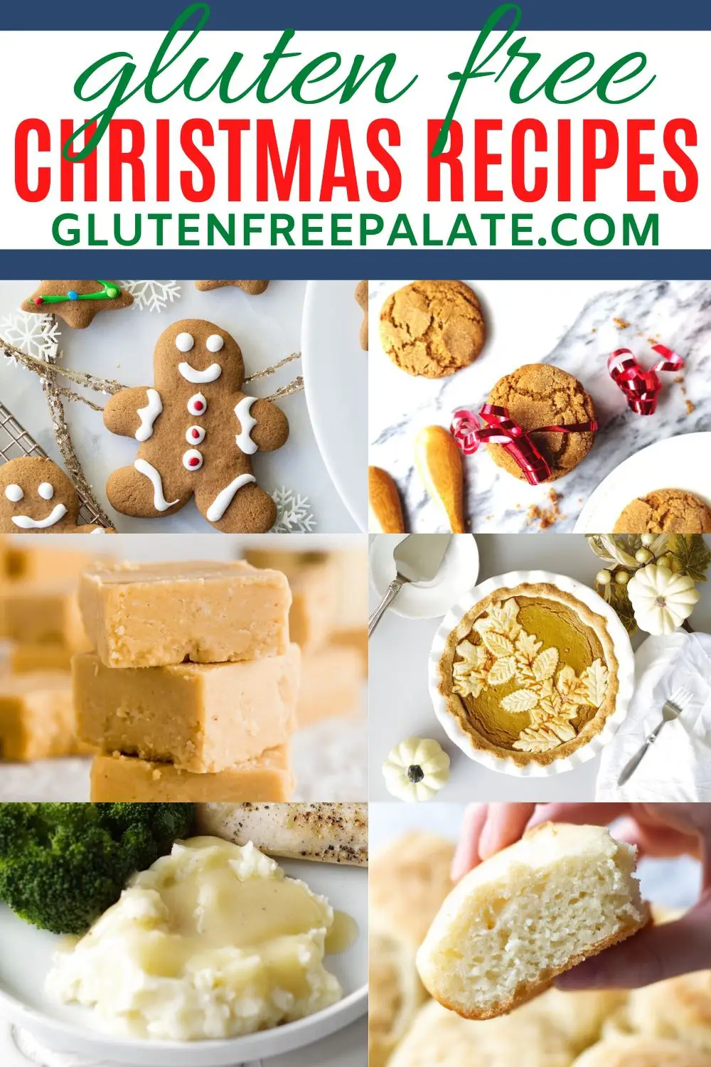 a pinterest pin collage for gluten free christmas recipes