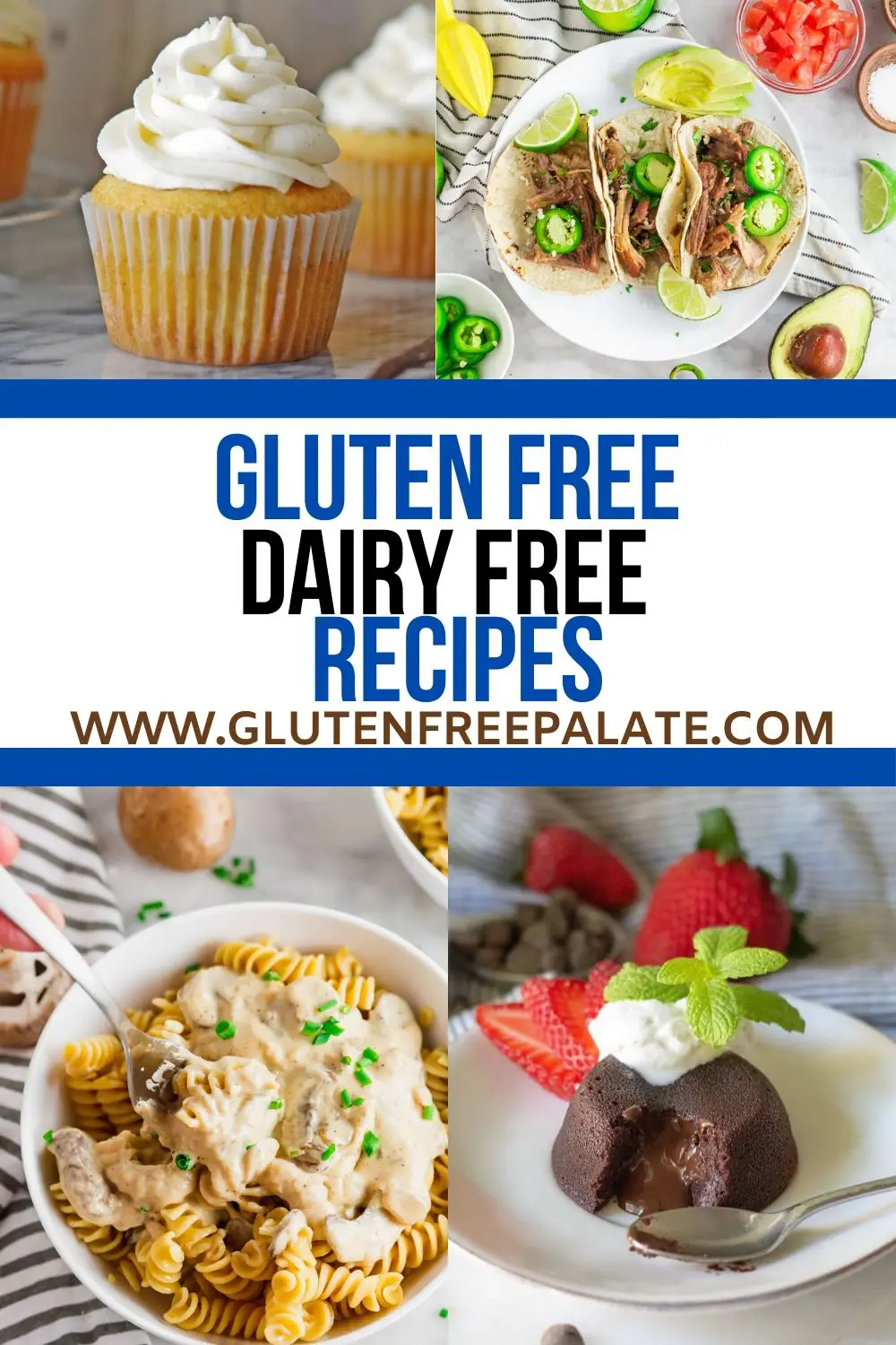 a pinterest pin collage for gluten free dairy free recipes