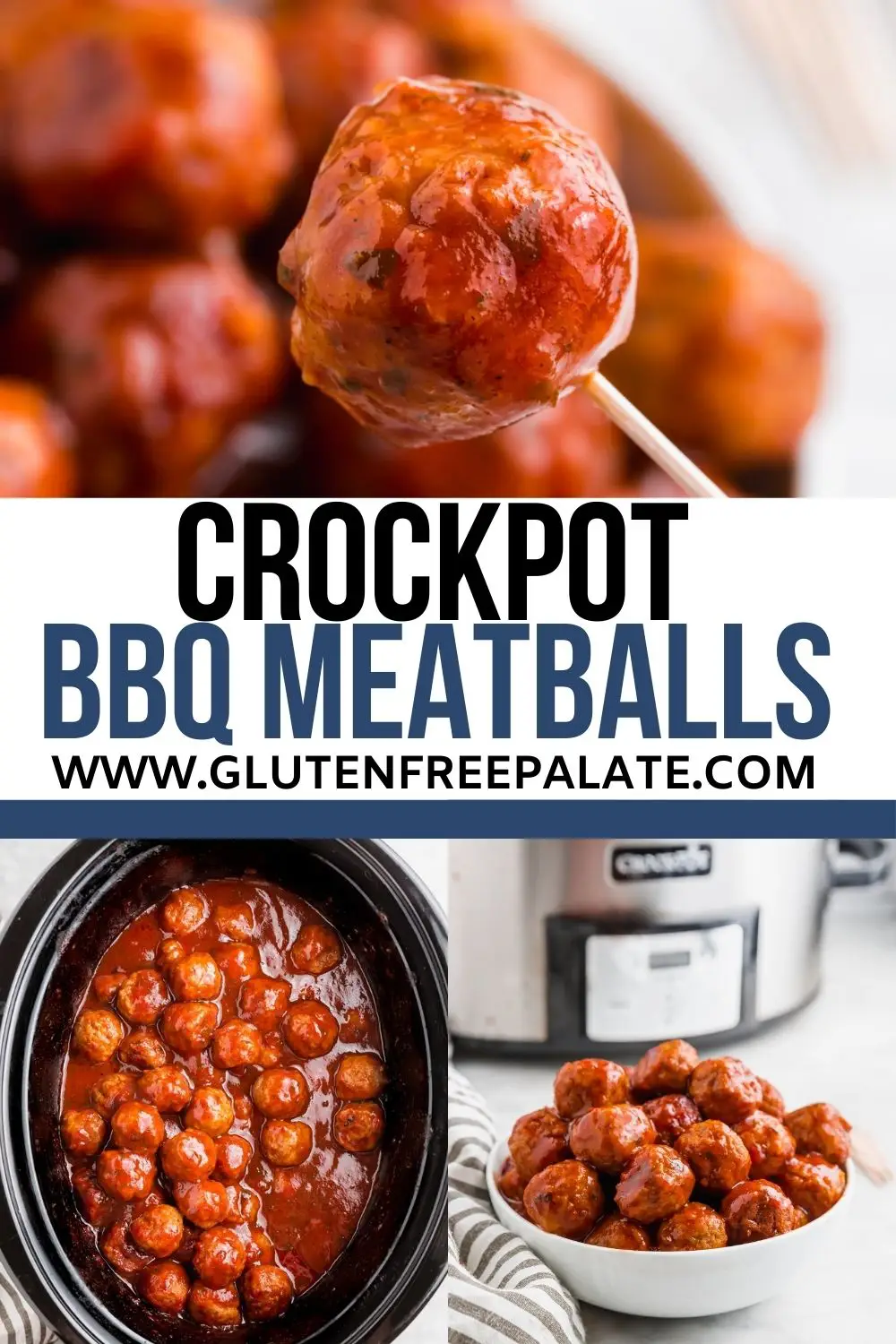 pinterest pin collage for crockpot bbq meatballs