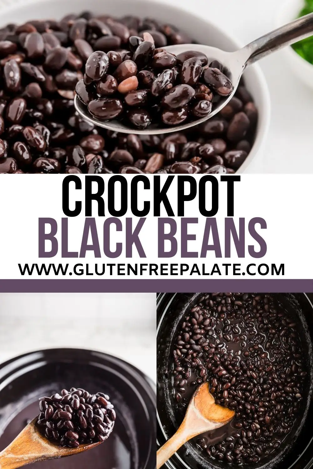 pinterest pin collage for crockpot black beans