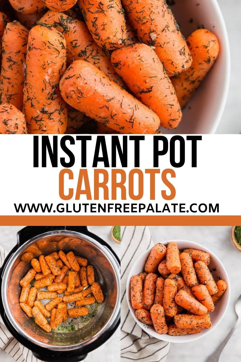 pinterest pin collage for instant pot carrots