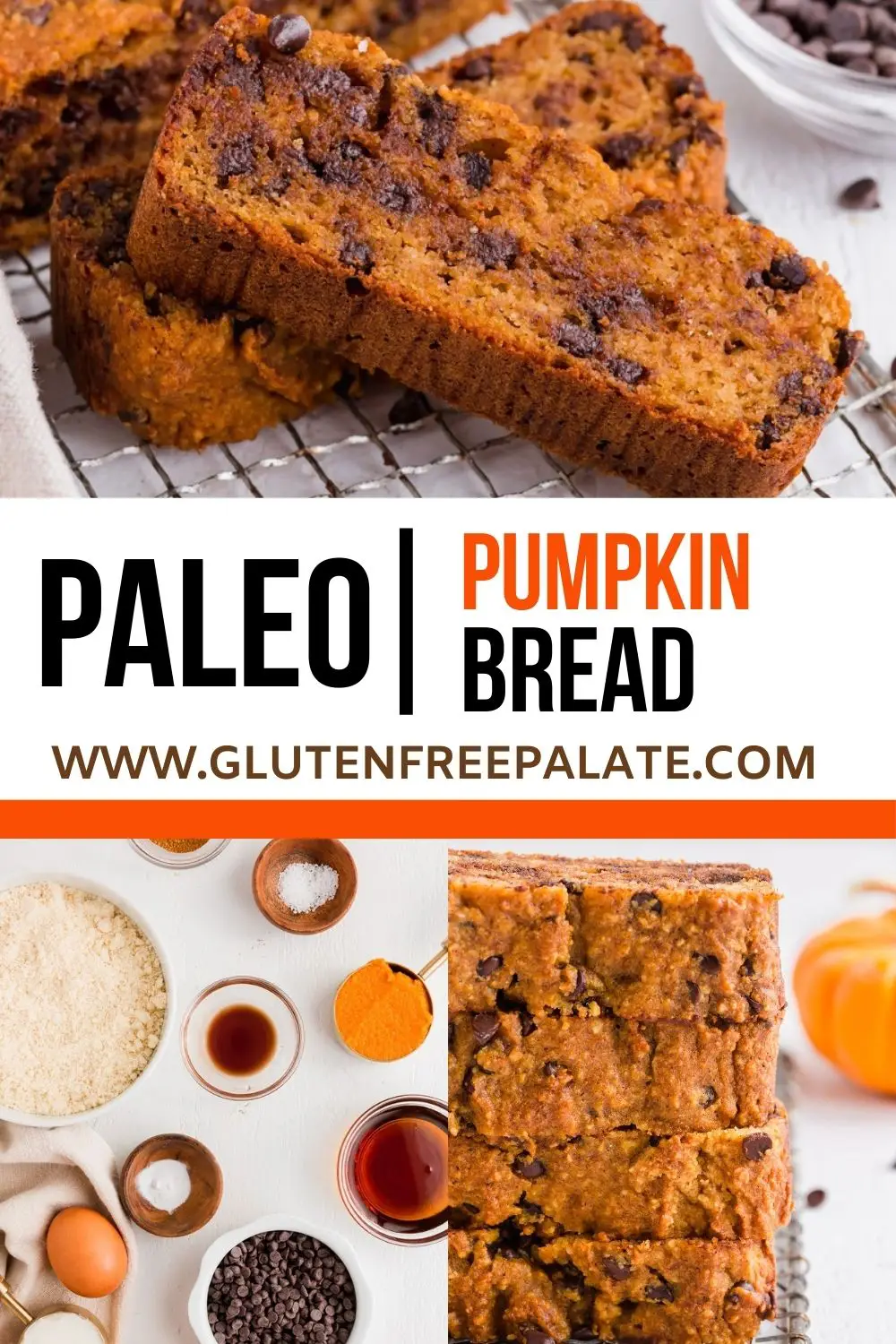 pinterest pin collage for paleo pumpkin bread