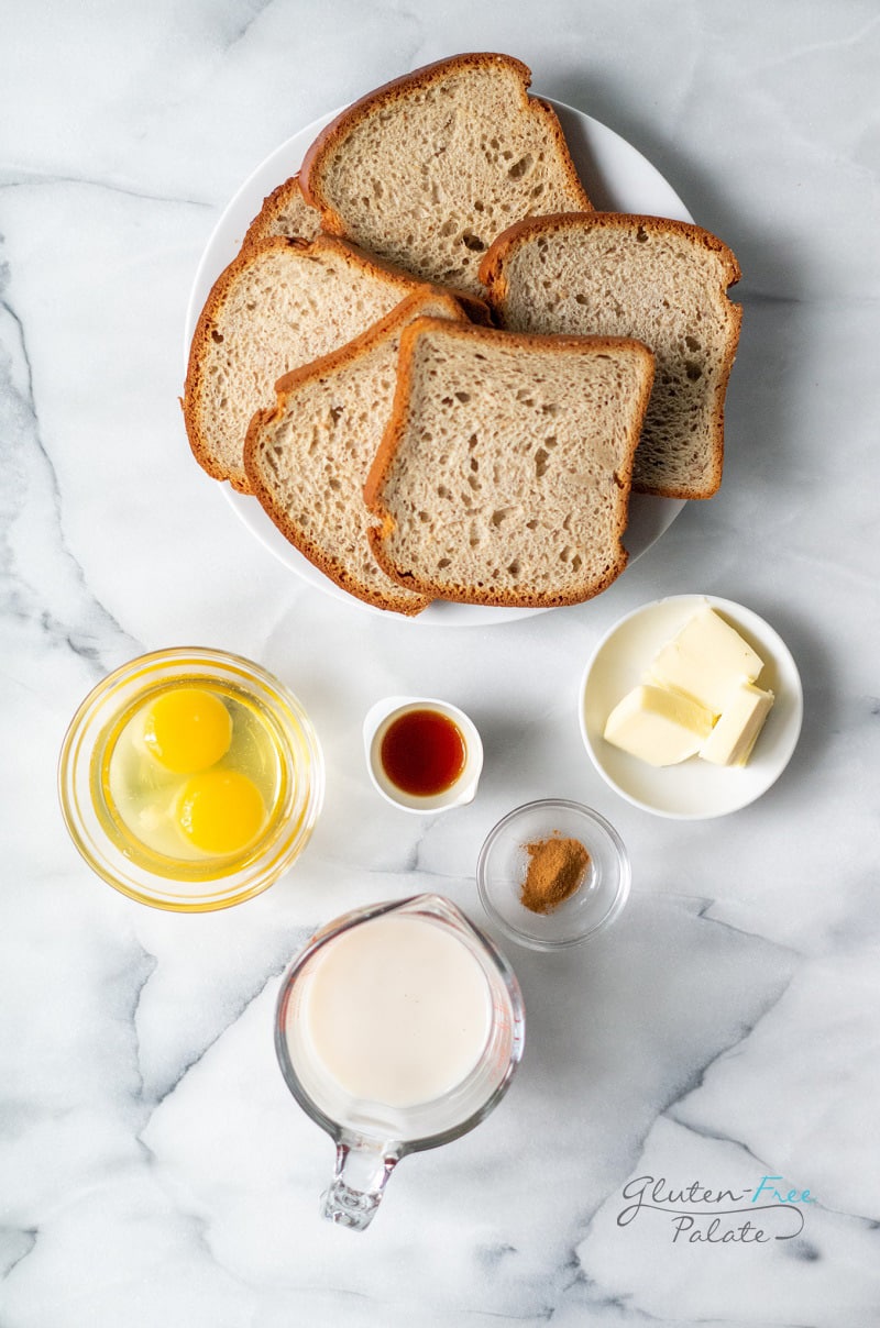  ingrédients dans le pain perdu sans gluten 