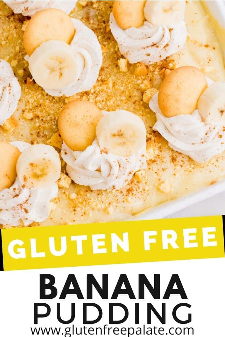 a pinterest pin collage for gluten free banana pudding