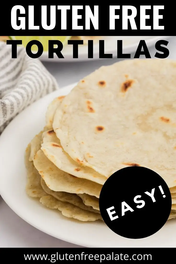 Pinterest pin image for gluten free tortillas