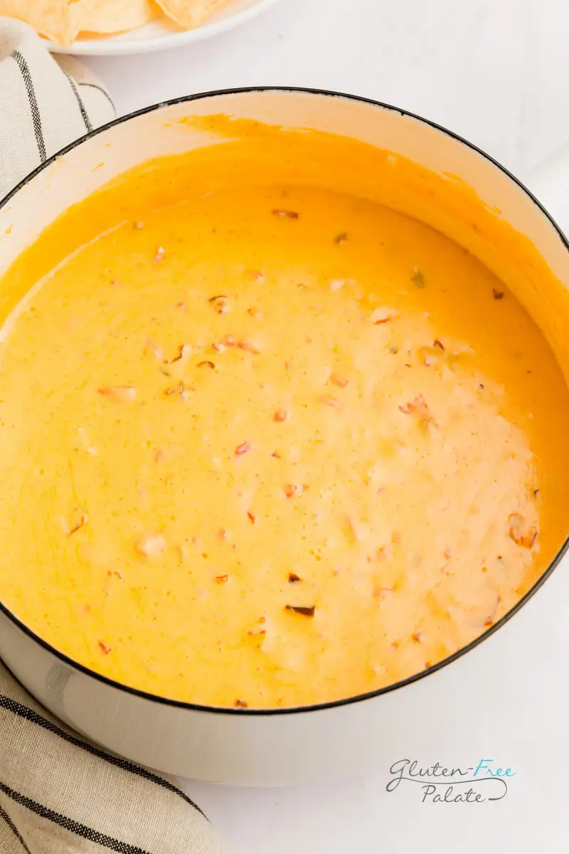 smoked queso in a cooking pot