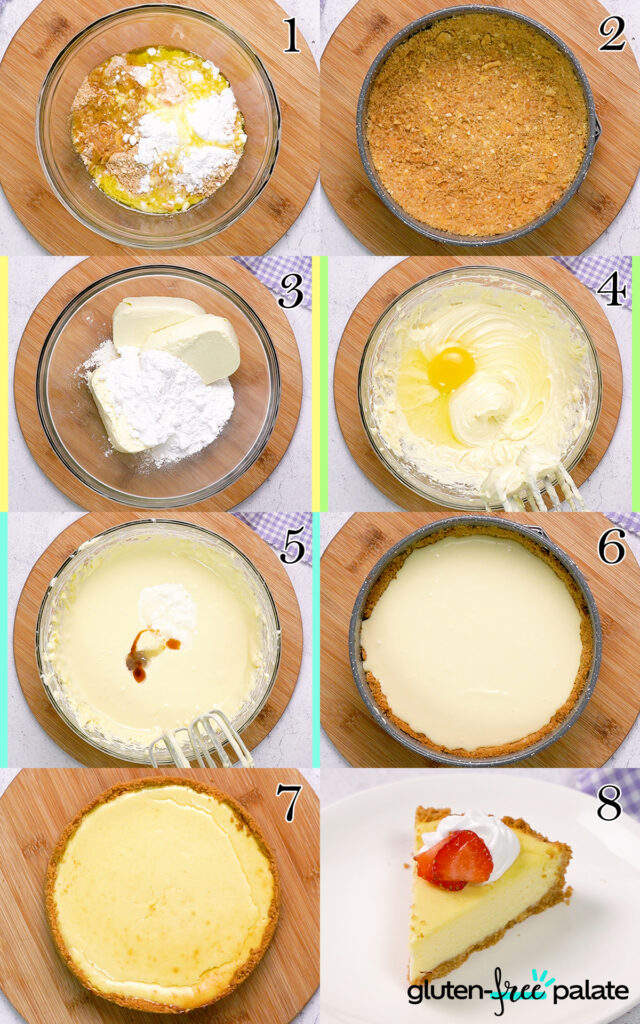Gluten-Free Cheesecake step by step.