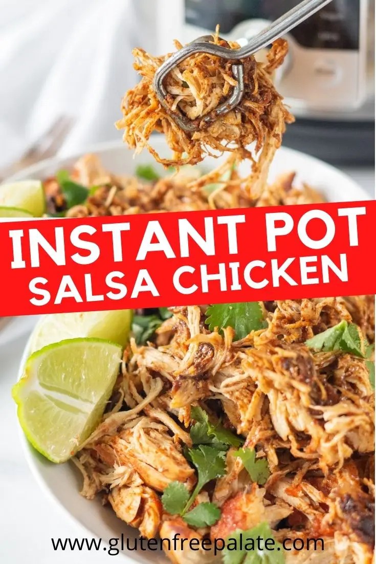 pinterest pin collage of instant pot salsa chicken