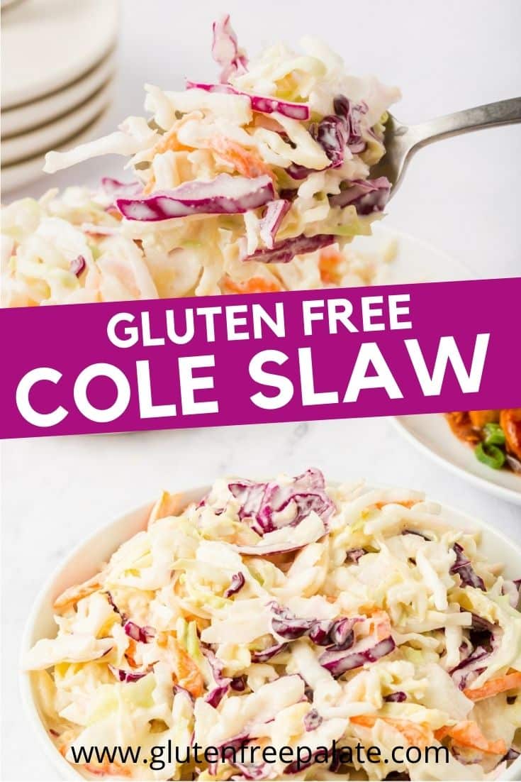 a bowl of gluten free cole slaw.