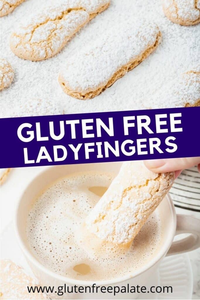 Gluten free ladyfingers images with text overlay