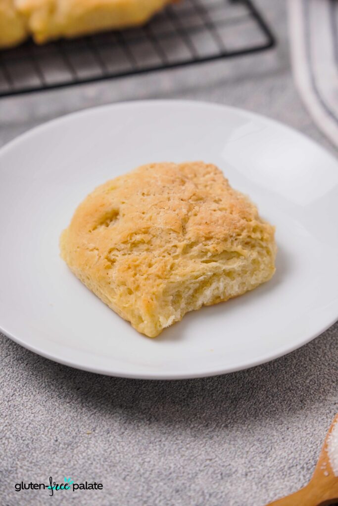 Gluten-Free Roll on a white plate.