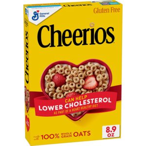Gluten-free Cheerios cereal box.