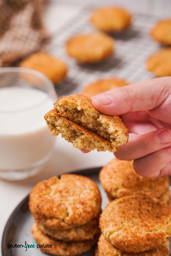 A bite of gluten-free snickerdoodle cookies. Photo and recipe by Gluten-Free Palate.